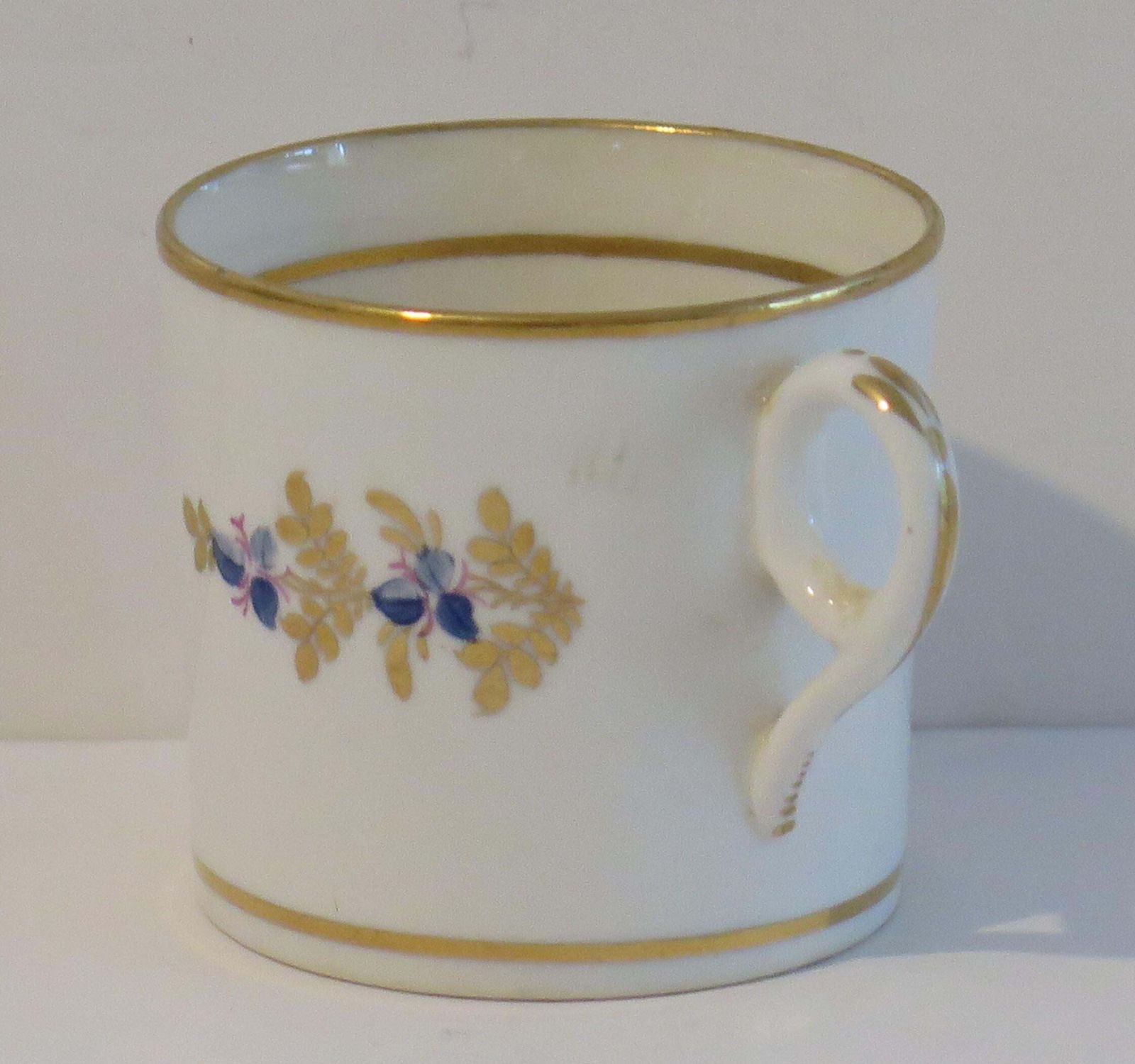 George 111 Early Minton Porcelain Coffee Can Hand Painted  Pattern 76, Ca 1805 photo 210.0