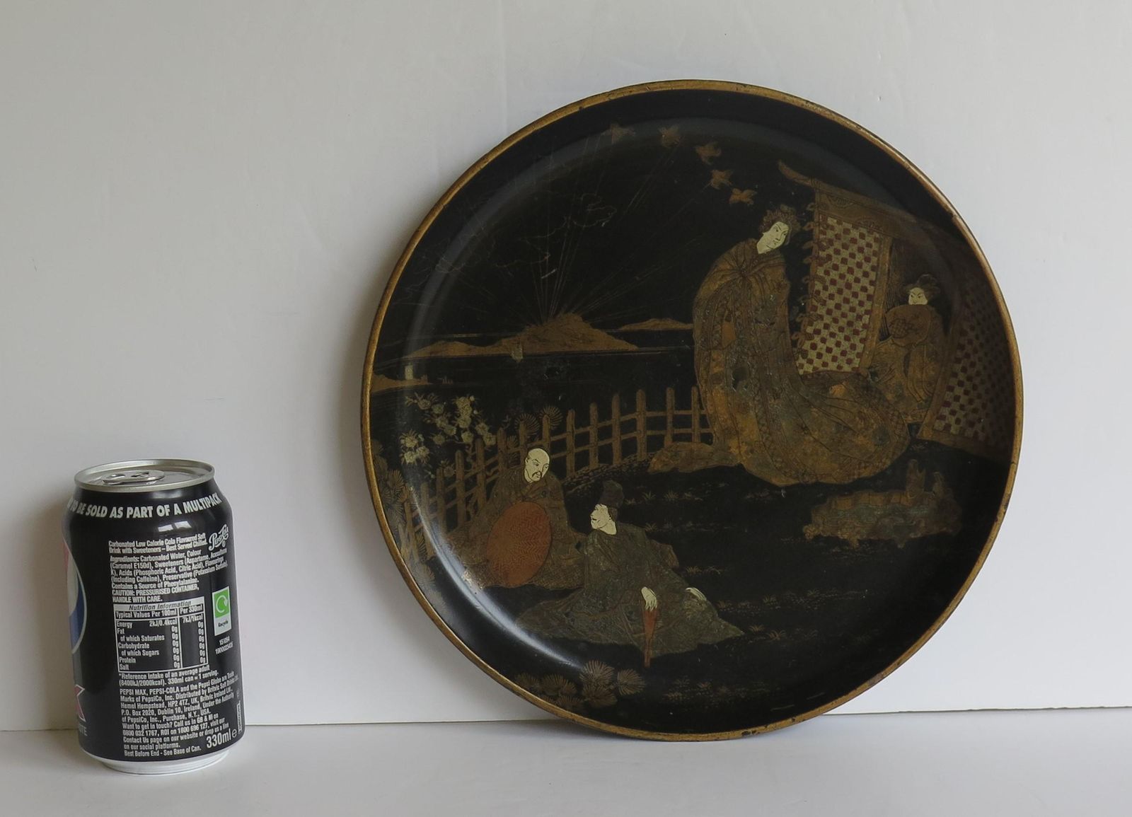 Home Decor Japanese Laquered Tray Decorated With People On A Verandah, Meiji Period photo
