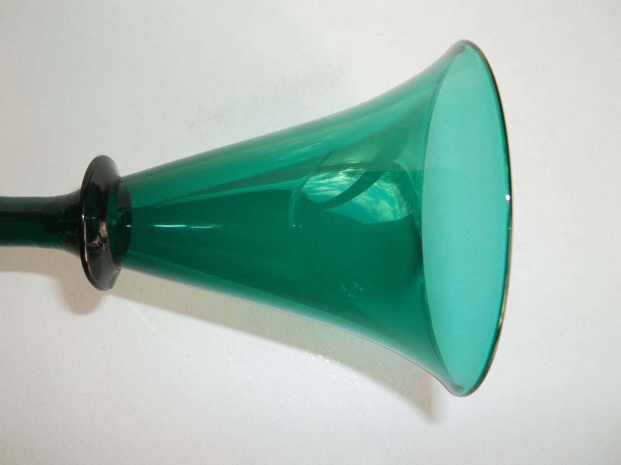 Georgian Wine Glass Bristol Green Bell Bowl Knopped Stem, English, Circa 1815 photo buy