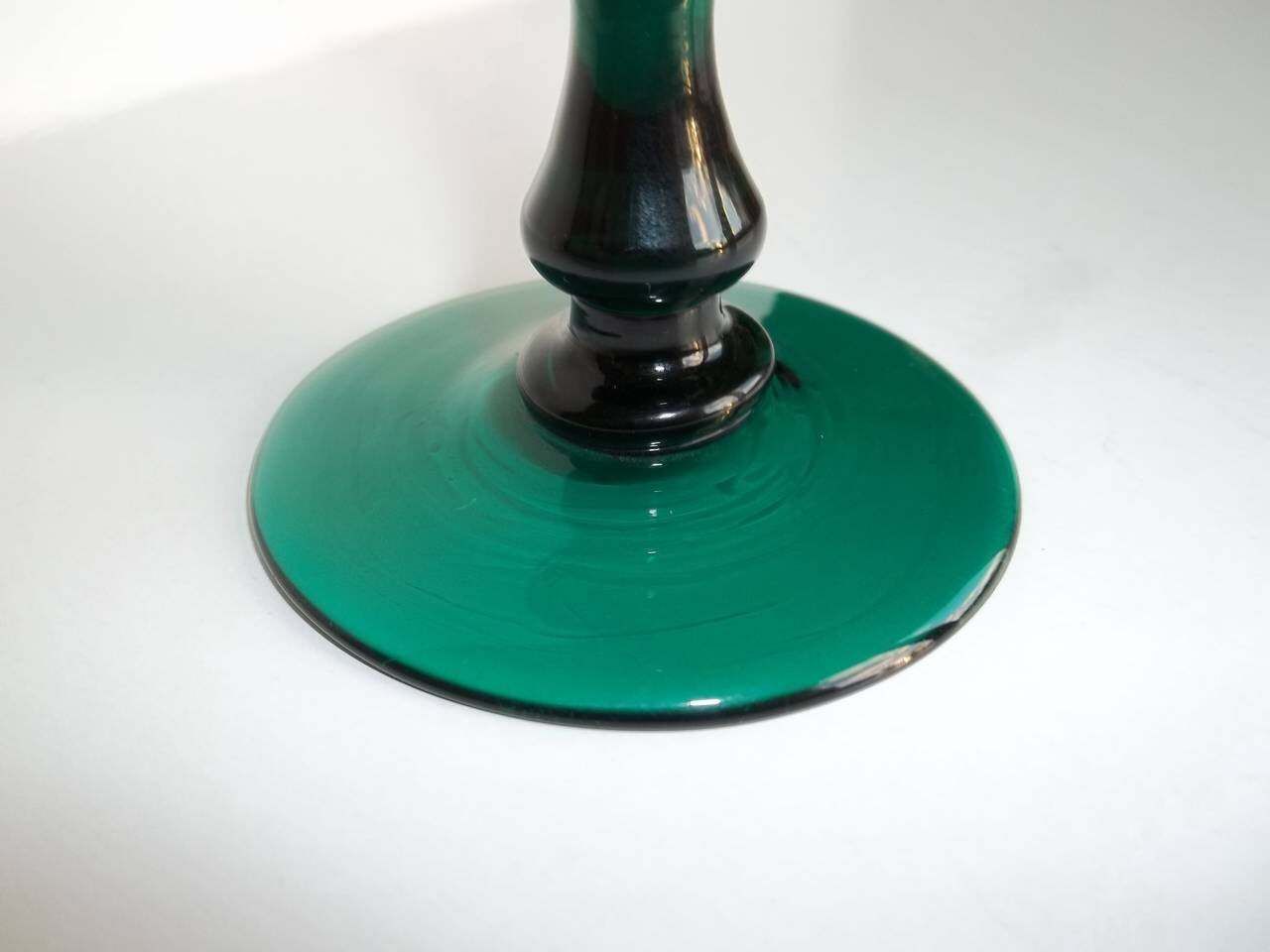 photo furniture Georgian Wine Glass Bristol Green Bell Bowl Knopped Stem, English, Circa 1815