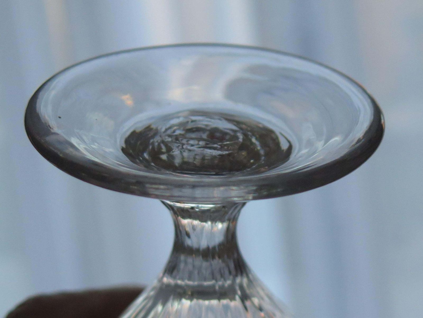 425.0 Georgian Rummer Drinking Glass Engraved Handblown Lead Glass, English, Ca 1800 photo