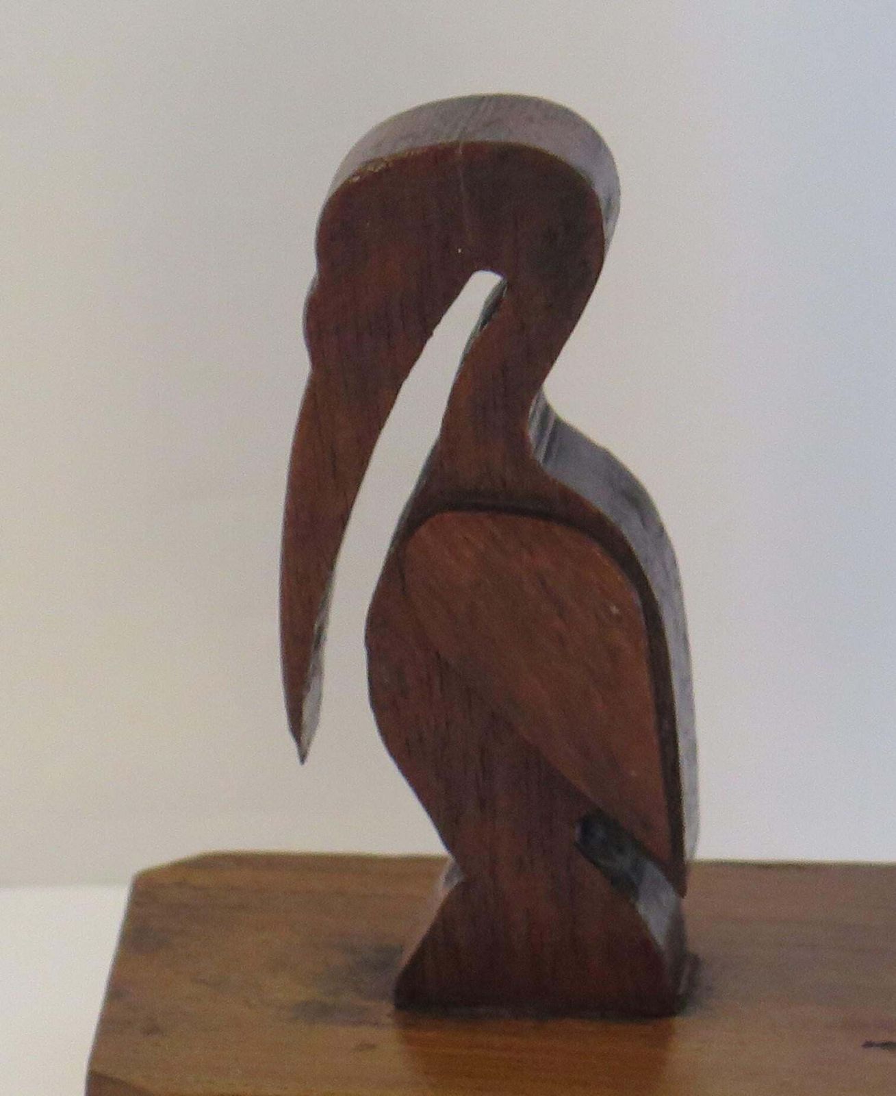 335.0 Art Deco Pair Of Pelican Figure Bookends In Hand Carved Woods, Circa 1930 photo