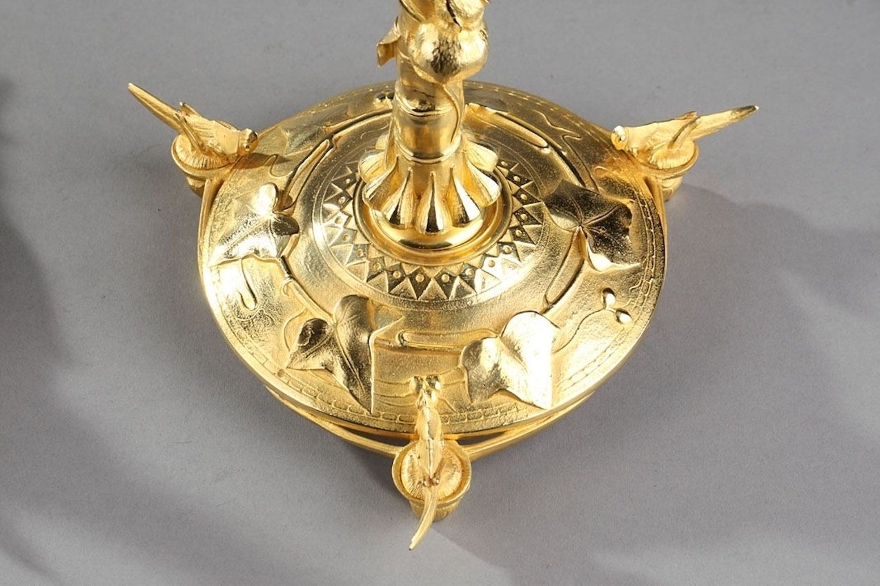 Naturalist Ormolu Candelabra Lamps In Auguste Cain Taste (French, 1821 1894) photo 1929.0
