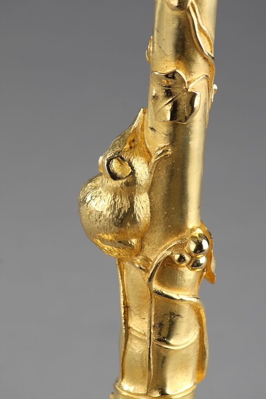 photo furniture Naturalist Ormolu Candelabra Lamps In Auguste Cain Taste (French, 1821 1894)