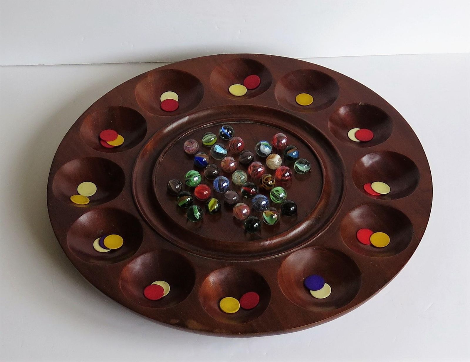 Combination Board Game Of Marble Solitaire And Tiddlywinks, Circa 1925 photo furniture