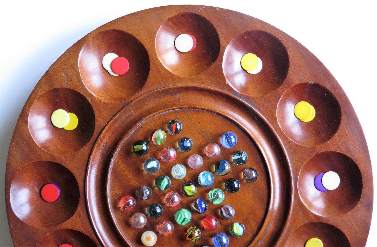 Combination Board Game Of Marble Solitaire And Tiddlywinks, Circa 1925 photo buy