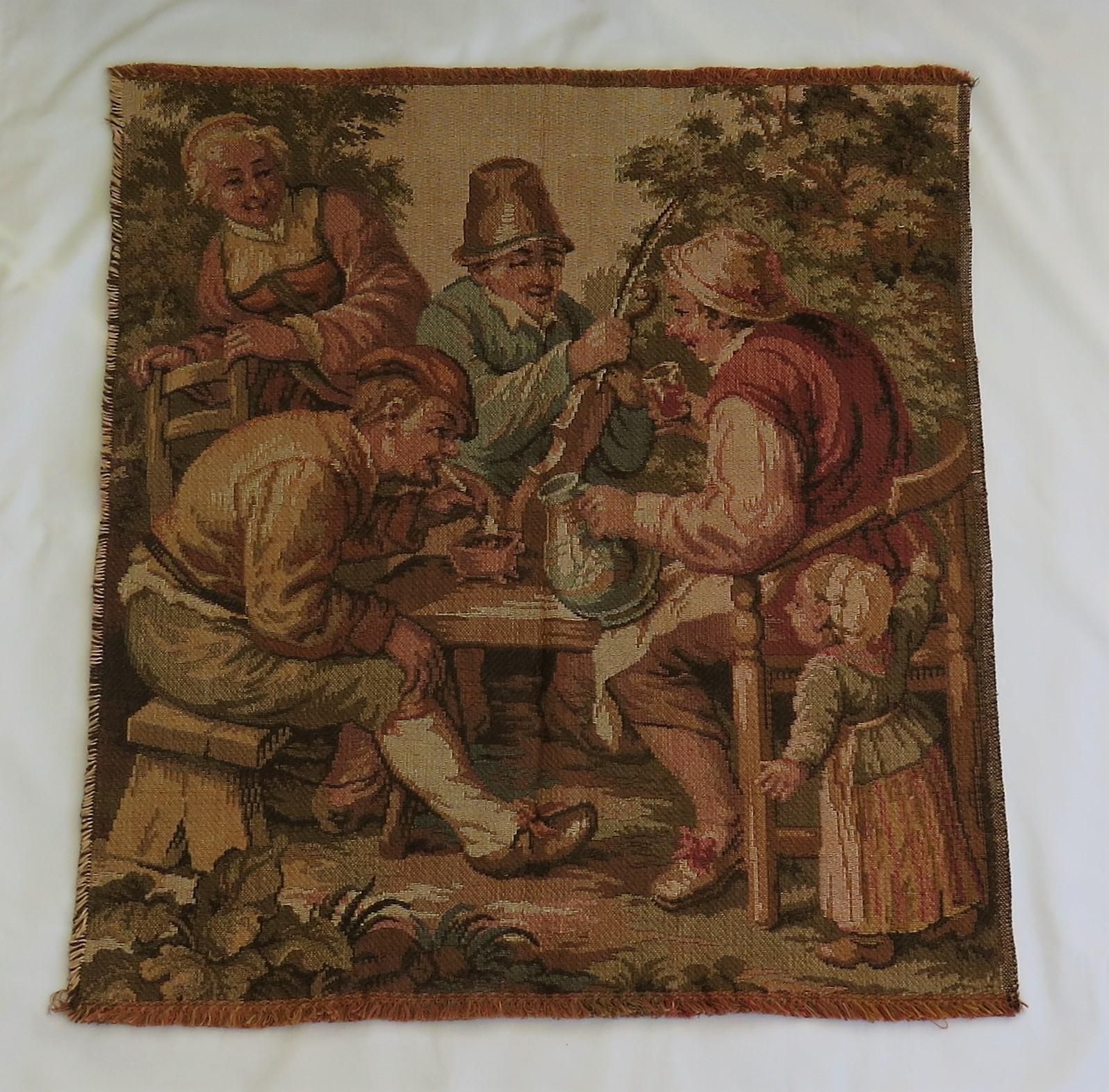 Tapestry Woven Panel Of Figure Group Aubusson Style, French Circa 1930 photo for sale