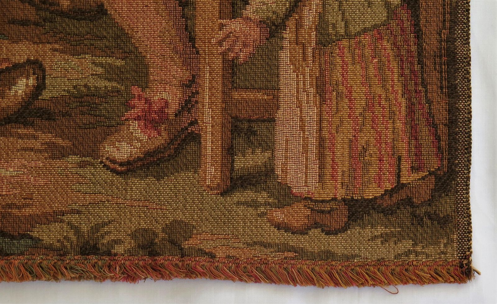 Tapestry Woven Panel Of Figure Group Aubusson Style, French Circa 1930 photo vintage