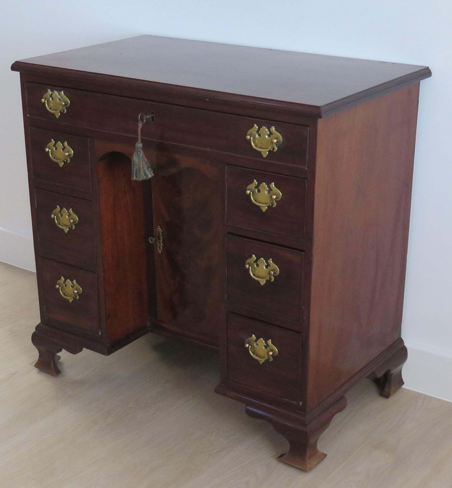 Antique George 11nd Small Kneehole Desk, English Circa 1745 photo Furniture