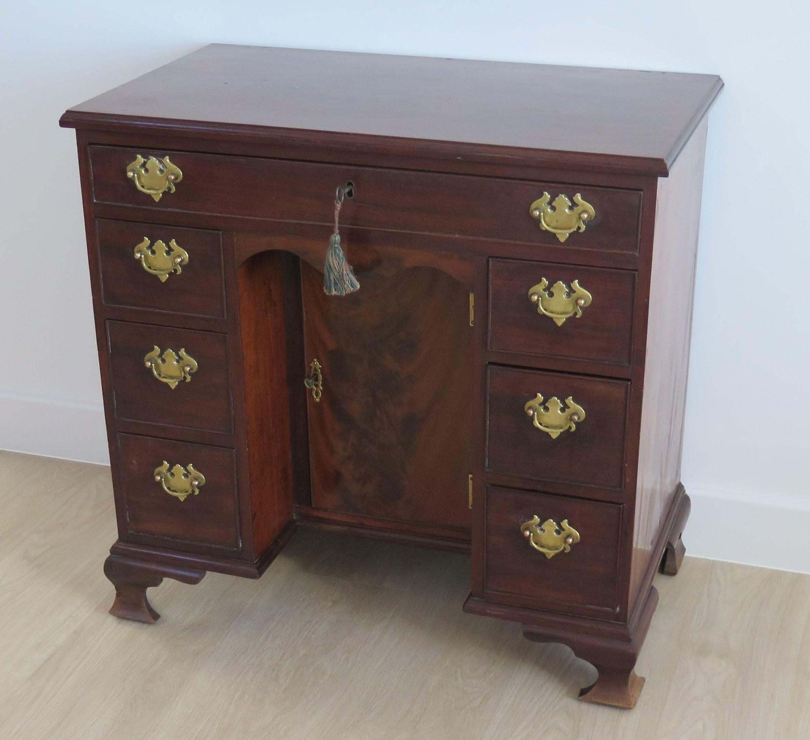 Antique George 11nd Small Kneehole Desk, English Circa 1745 photo vintage