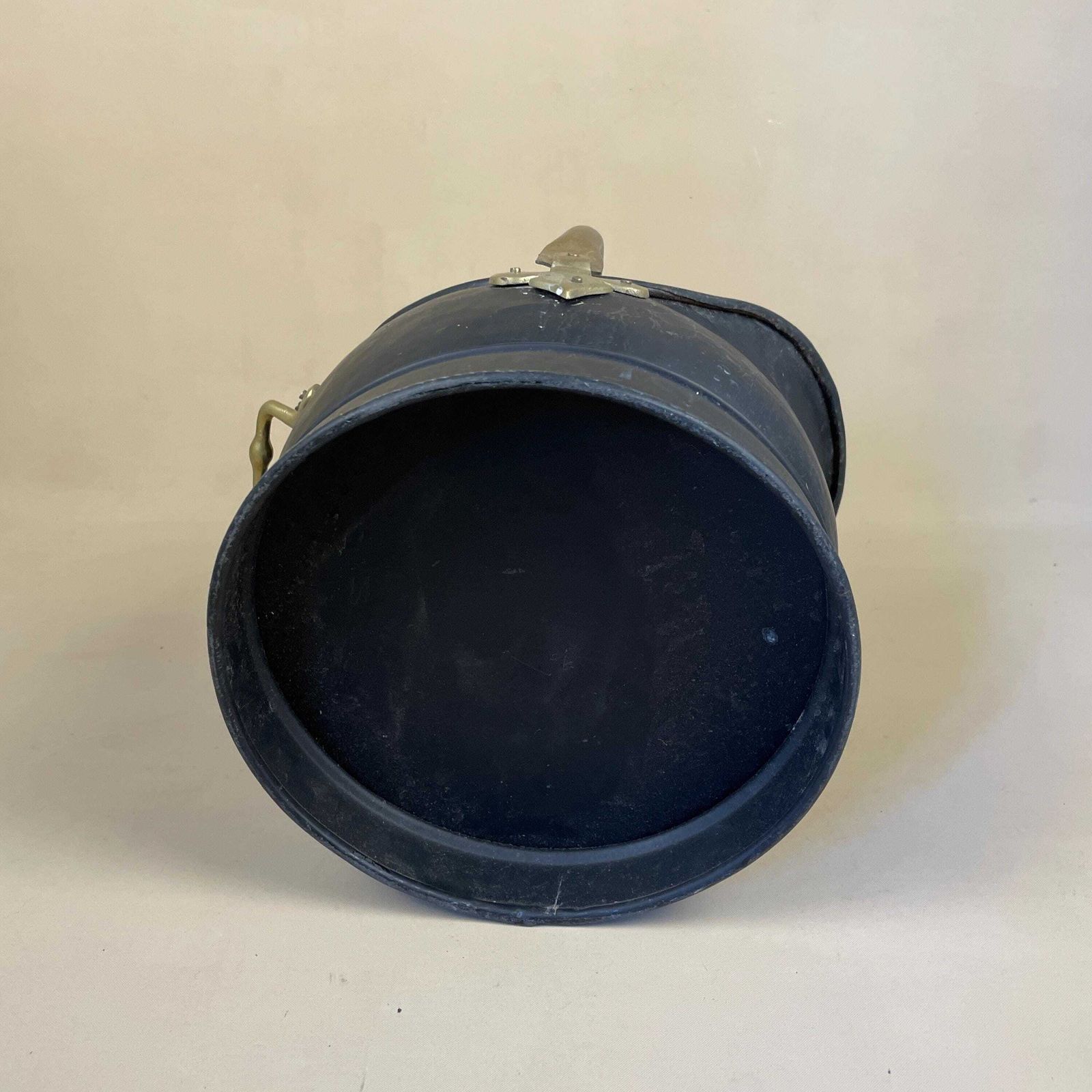 Antique Metal Gold Brass Black Coal Bucket Handle Fireside Fire Side Scuttle Log Helmet Farmhouse Cottage Vintage Fireplace Logs photo buy