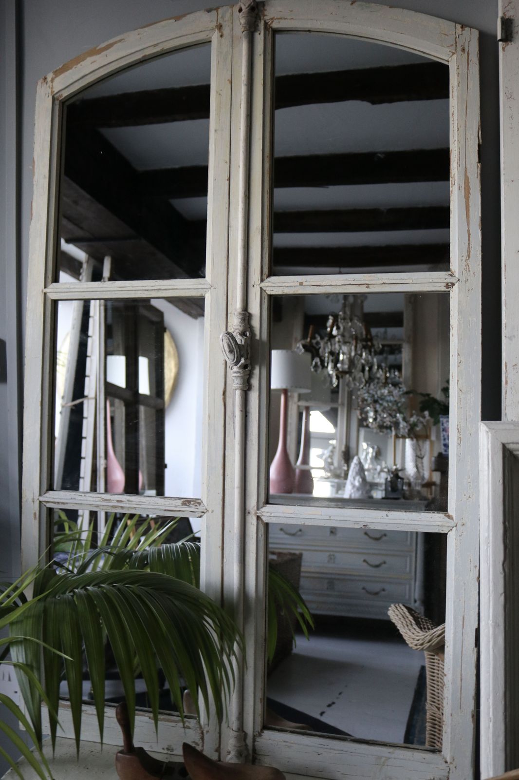 600.0 Arch Top Antique French Mirror Doors photo