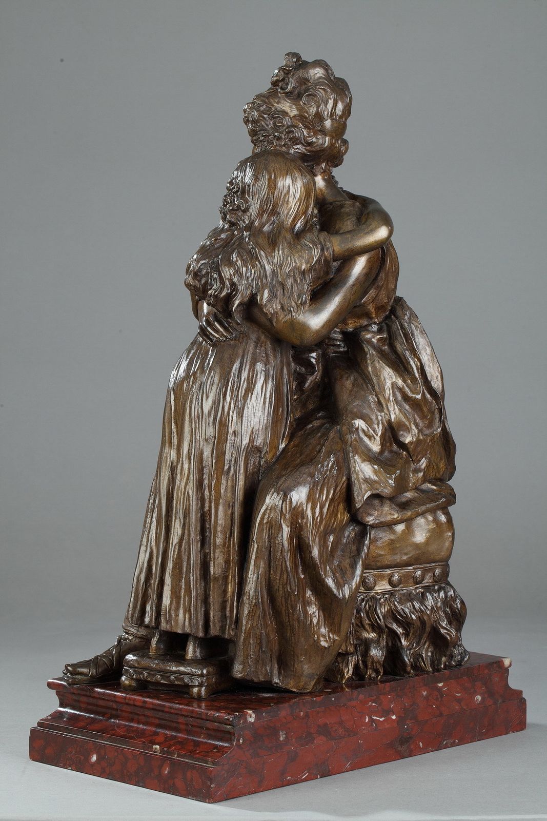Groupe en bronze d'après le Portrait de l'artiste avec sa fille, Julie, par Élisabeth Vigée Lebrun photo vintage