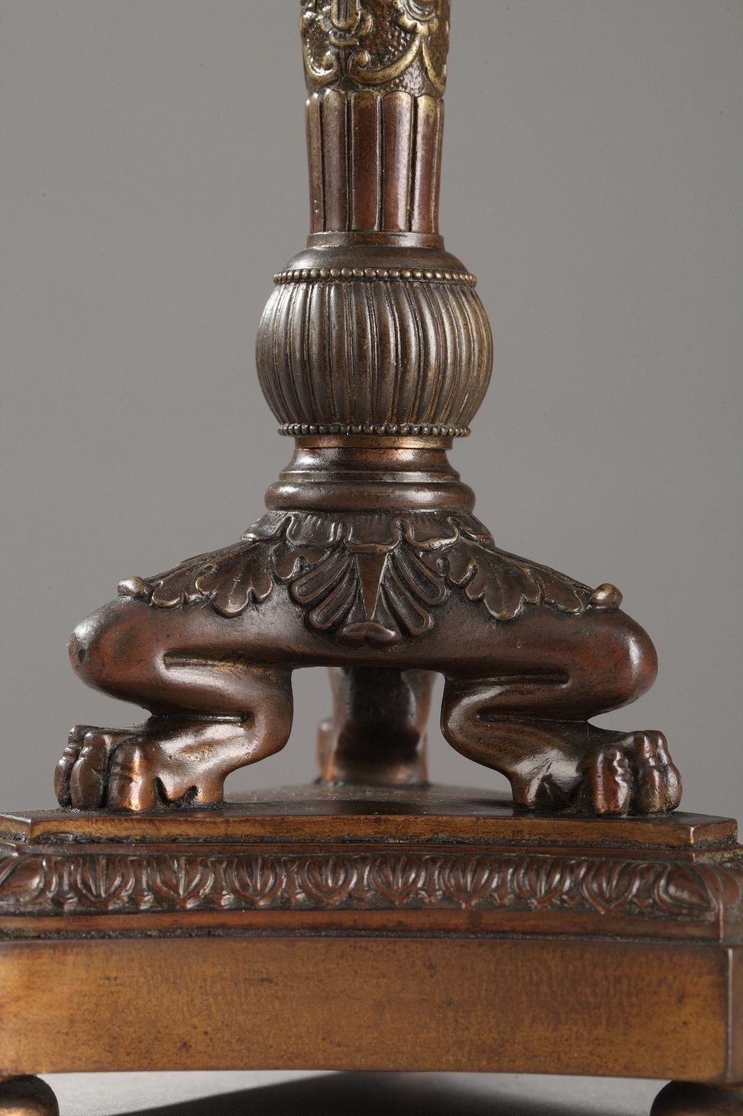 Patinated Bronze Candlesticks  Restauration Period photo vinterior