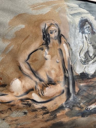 Bitia Rosendor Jerusalem Painting Artwork Nudist Vintage Quirky photo furniture