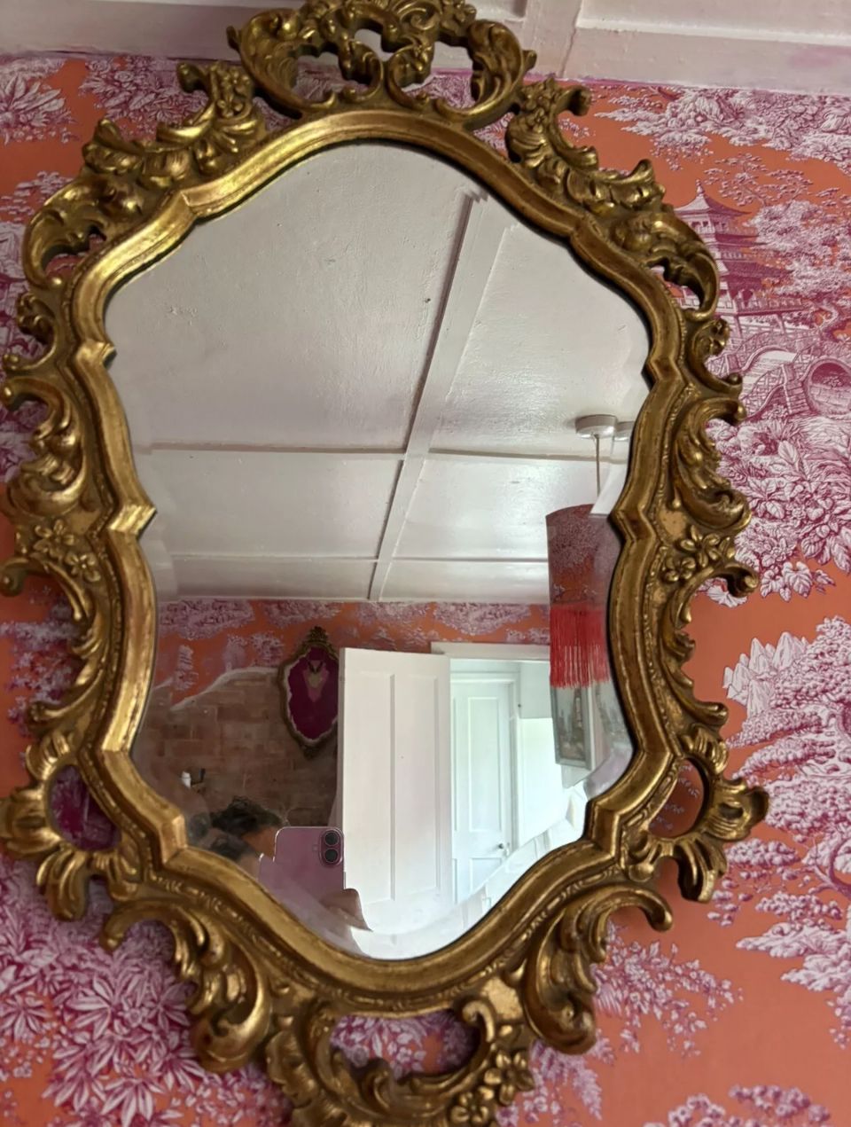 Antique French Decorative Gilt Frame Wall Mirror. 81cm X 46cm X 3cm. photo for sale