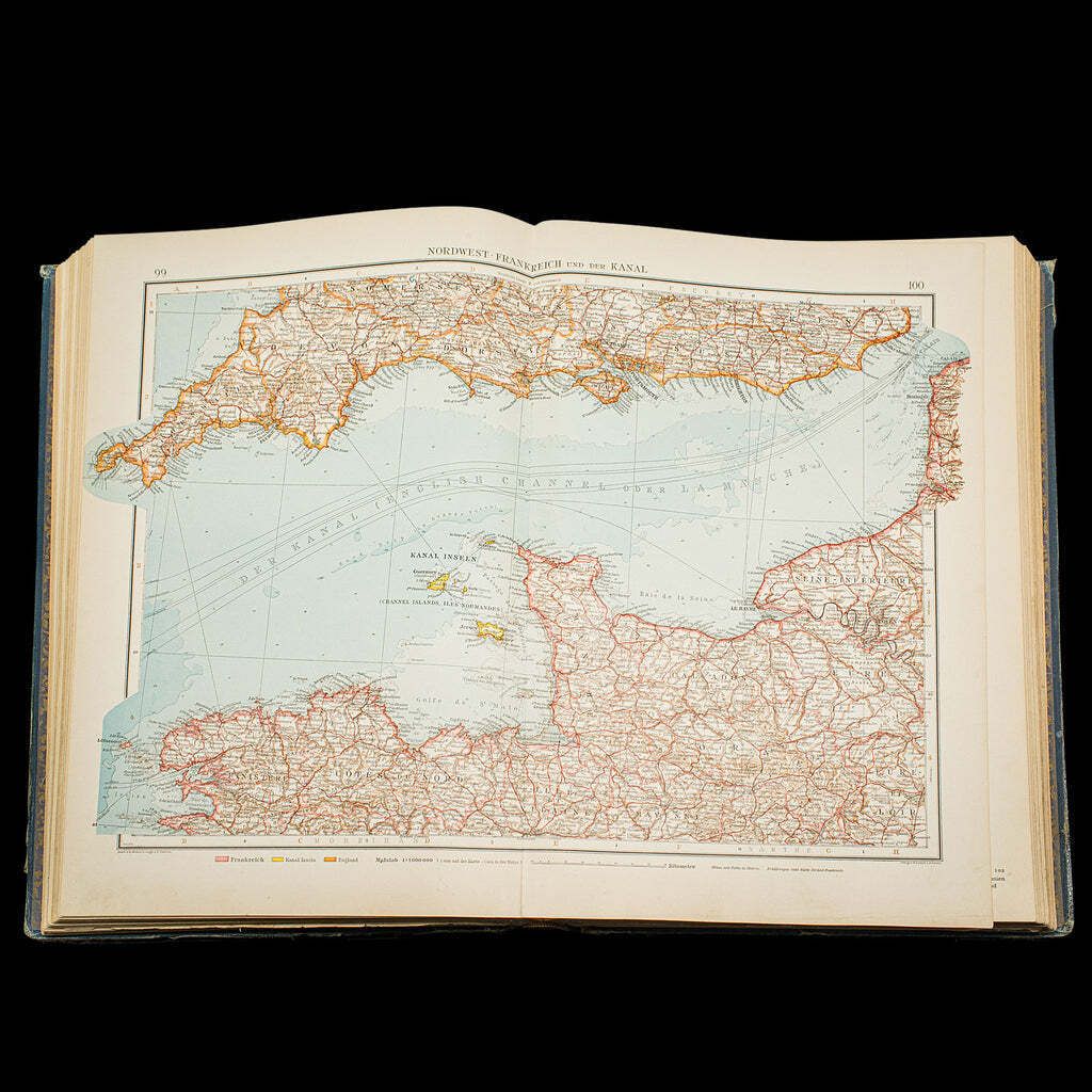 photo furniture Antique Andrees Handatlas, German Cartography Book, Maps, Atlas, Reference, 1924