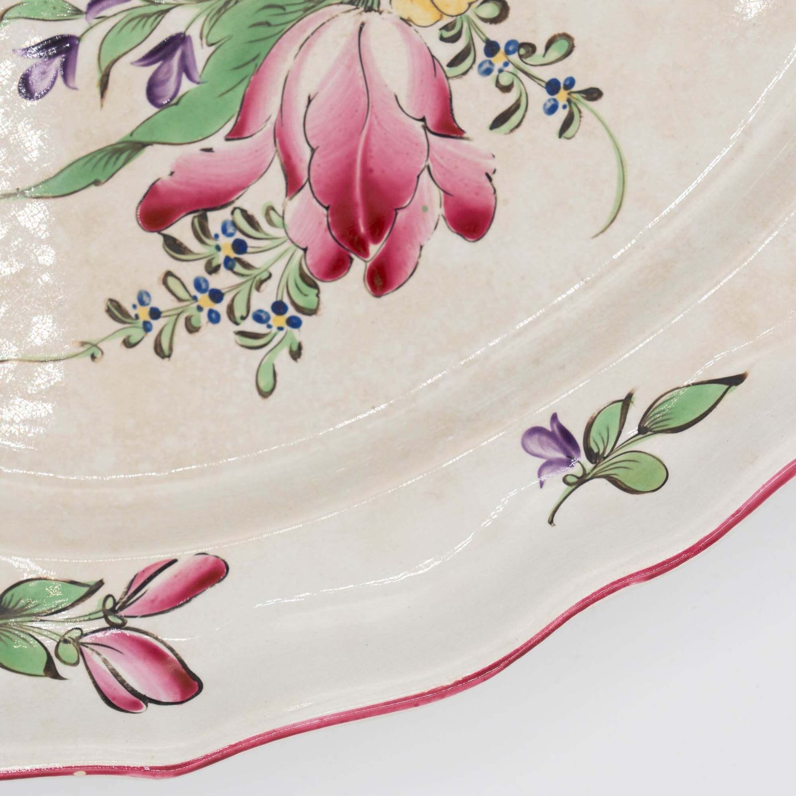 Antique Oval French Platter   Luneville   Early 20th Century photo 124.0