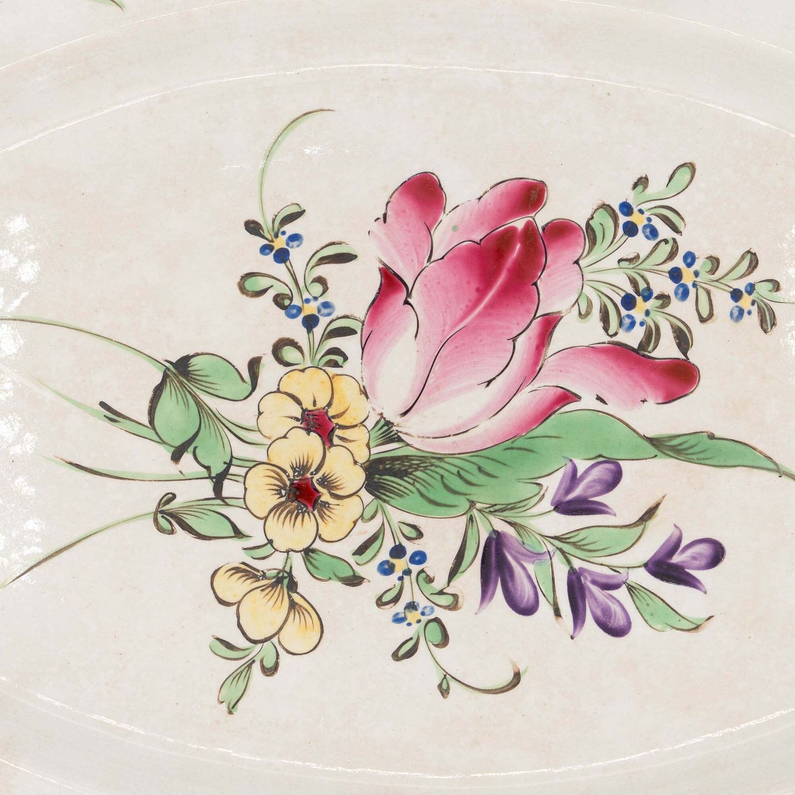 Antique Oval French Platter   Luneville   Early 20th Century photo buy