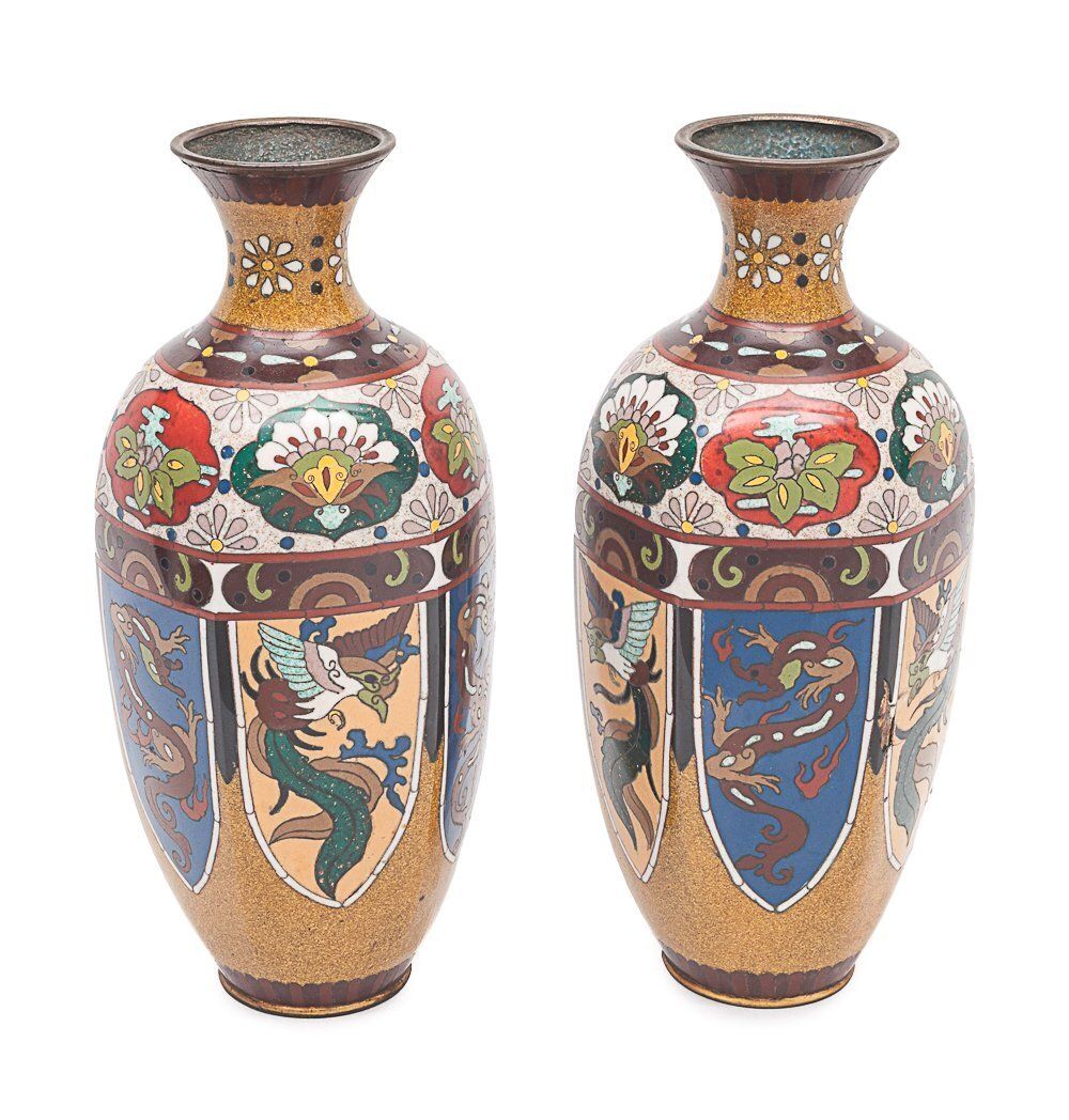 Pair Of Japanese Vases, 1800s, Antique