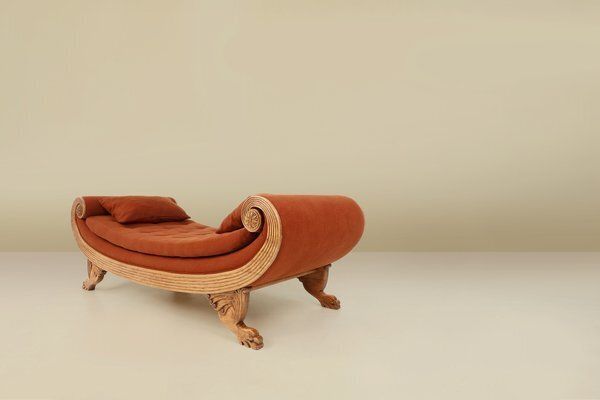 Empire French Hand Carved Oak Daybed, 1950s photo 13272.0