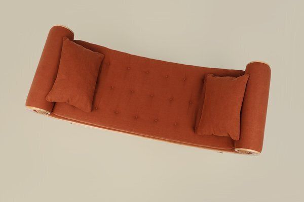 photo furniture Empire French Hand Carved Oak Daybed, 1950s