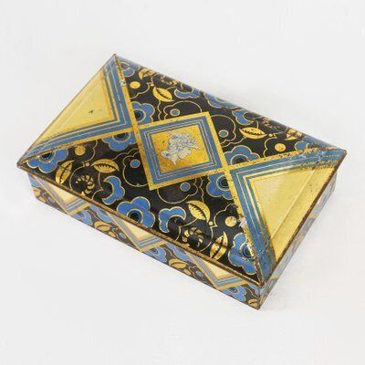 Art Deco French Metal Box Decorated With Mercury, 1930s