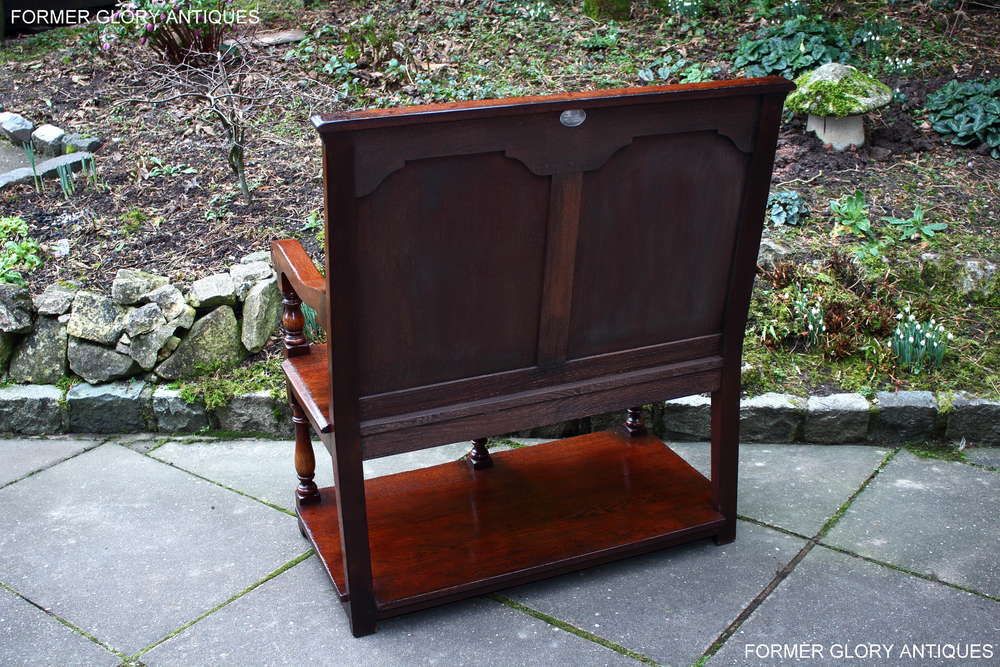 Furniture A Titchmarsh And Goodwin Solid Oak Tavern Seat / Settle / Pew / Hall Armchair / Bench photo