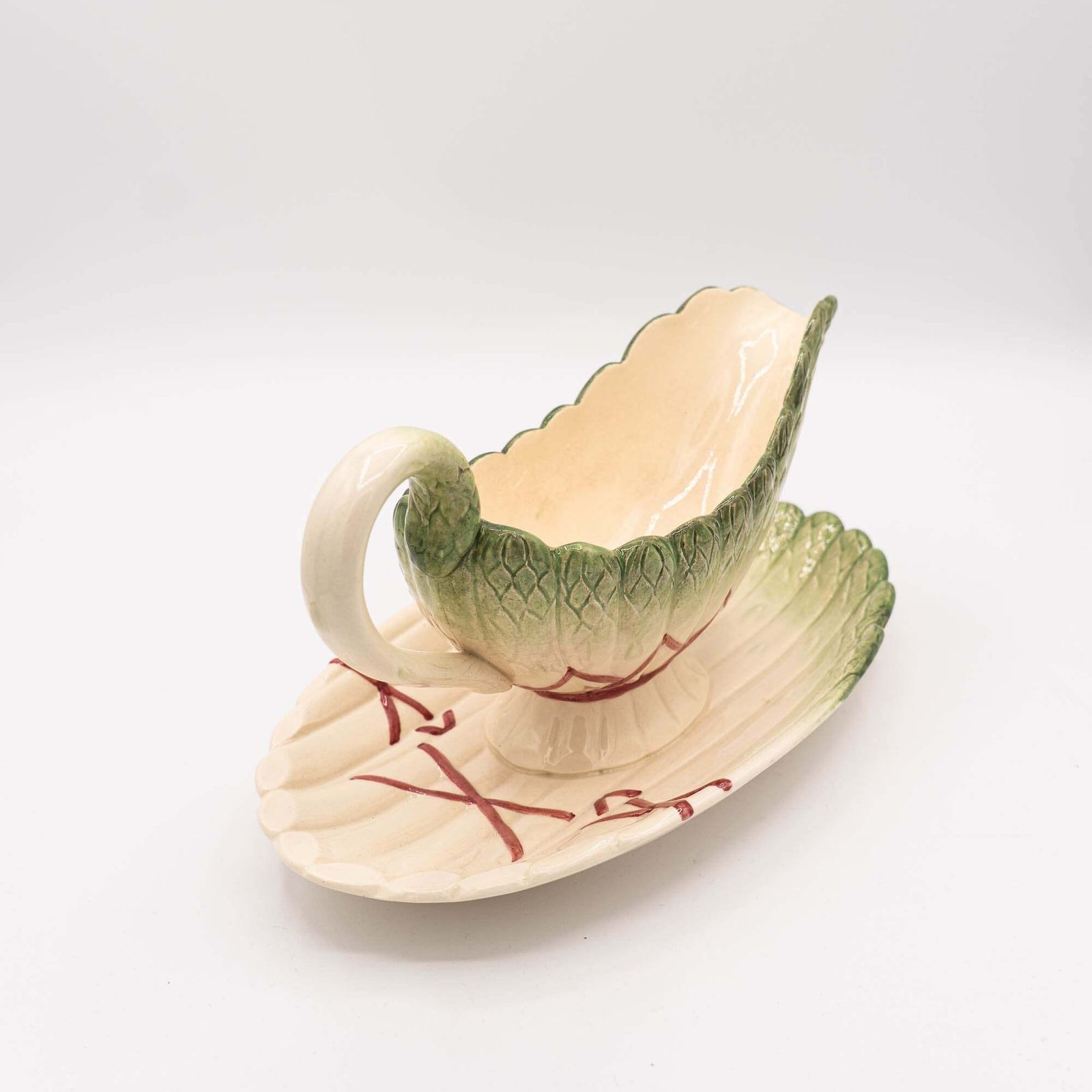 Antique Asparagus Gravy Boat   Sarreguemines   1870s photo buy