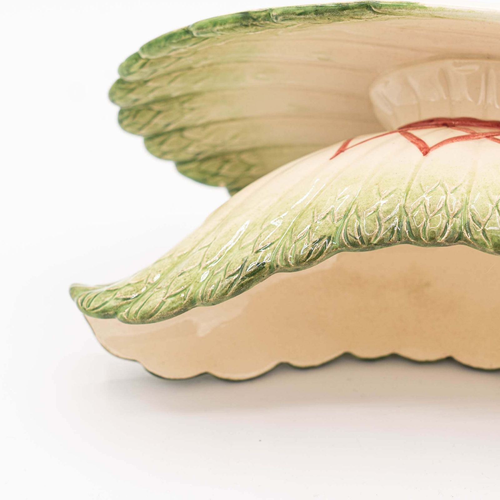 photo for sale Antique Asparagus Gravy Boat   Sarreguemines   1870s