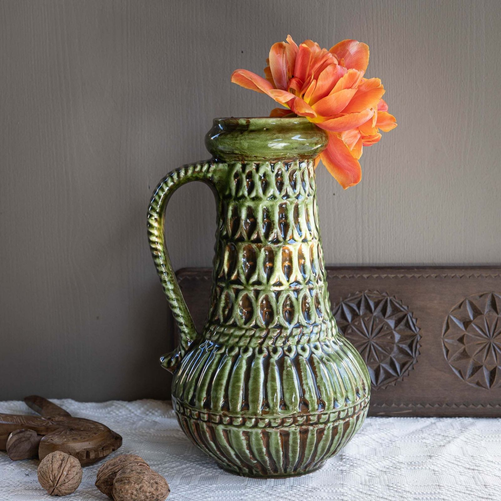 Rare Mid Century Tall Green Vase   Carstens Tönnieshof   Form 7166 30   1970s photo furniture