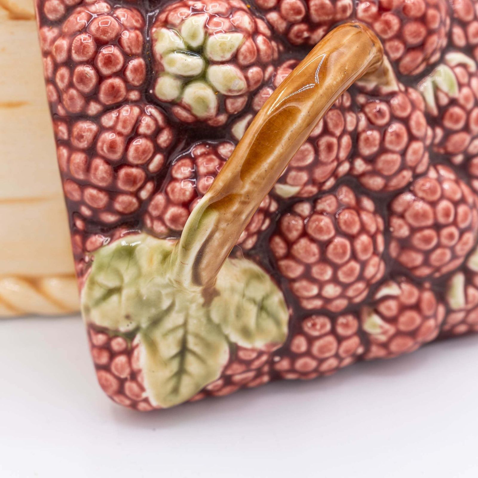 photo furniture Antique French Majolica Fruit Basket   Sarreguemines   1890s