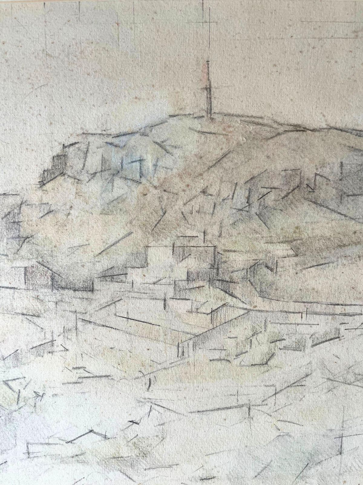 Realist Bristol Landscape Drawing By John David Ferguson 20th Century Original Artwork, Framed And Glazed