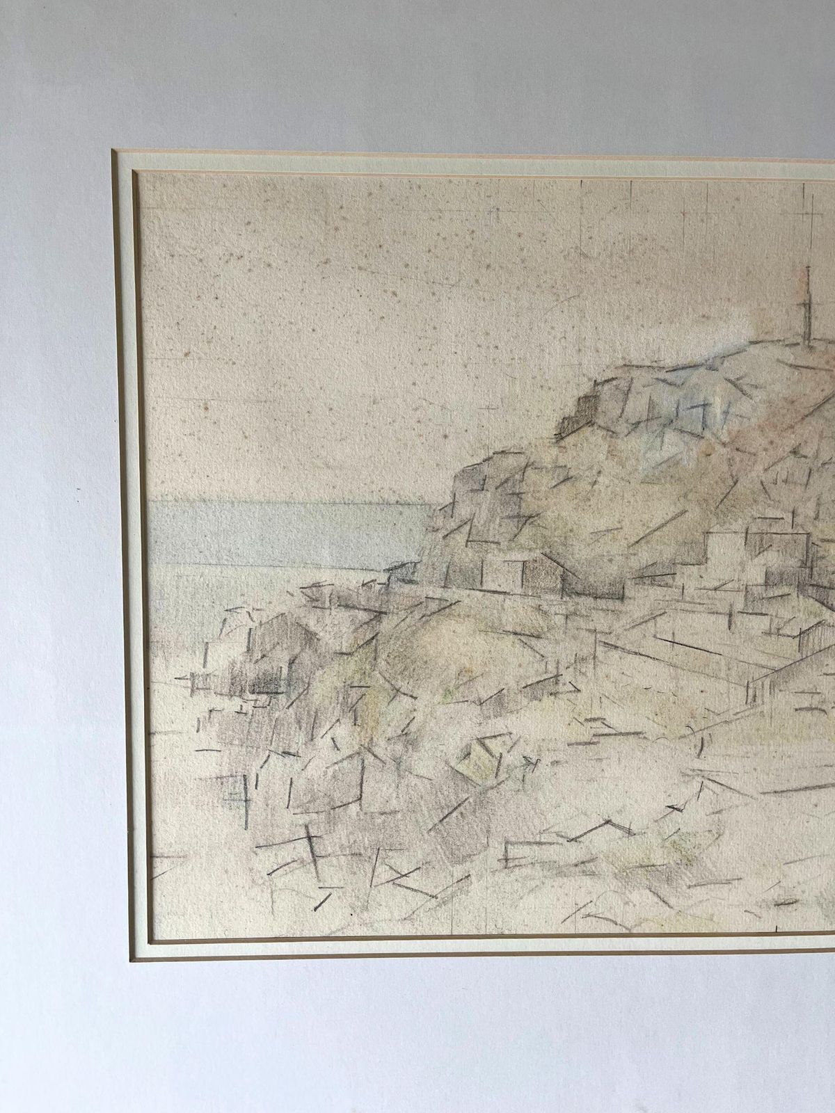 Realist Bristol Landscape Drawing By John David Ferguson 20th Century Original Artwork, Framed And Glazed photo Art