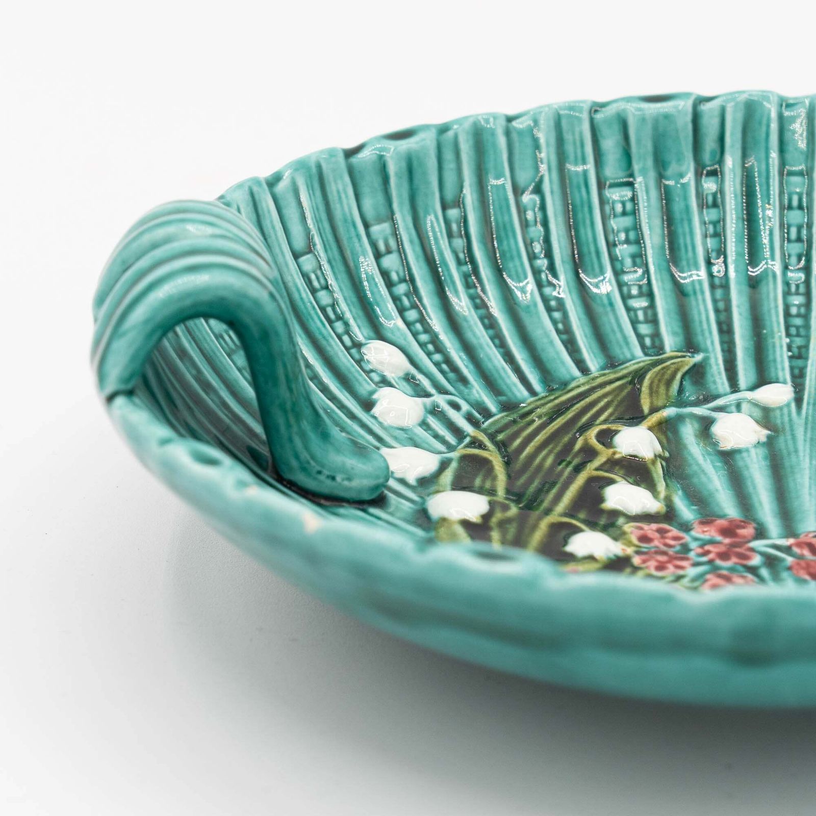 Antique Art Nouveau Green Majolica Bowl   Smf Schramberg   1920s photo 82.0