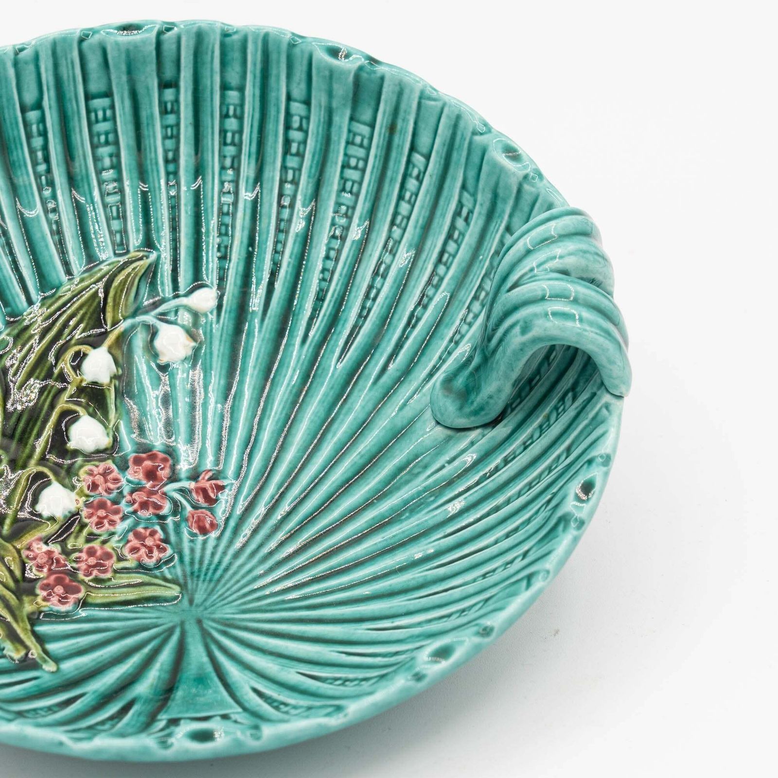 Antique Art Nouveau Green Majolica Bowl   Smf Schramberg   1920s photo vinterior