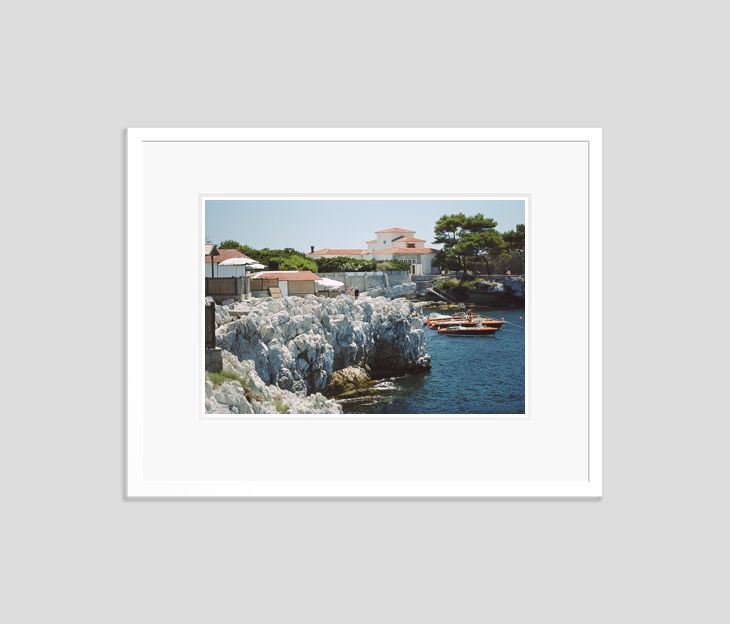 Slim Aarons 'Boats At Hotel Du Cap Eden Roc' Framed White photo furniture