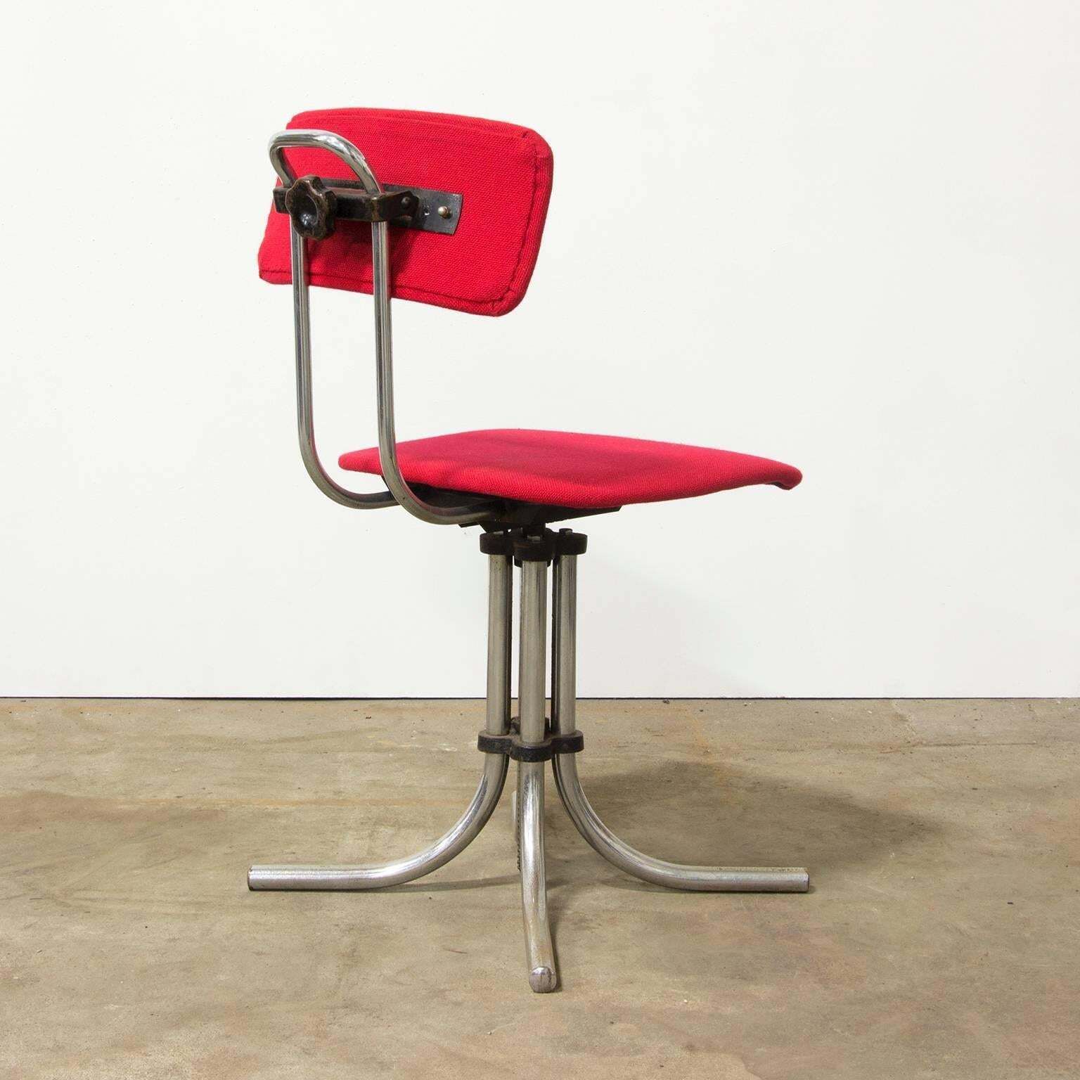 1960s, Fana Metaal Schiedam, Adjustable Swivel Office Chair photo for sale