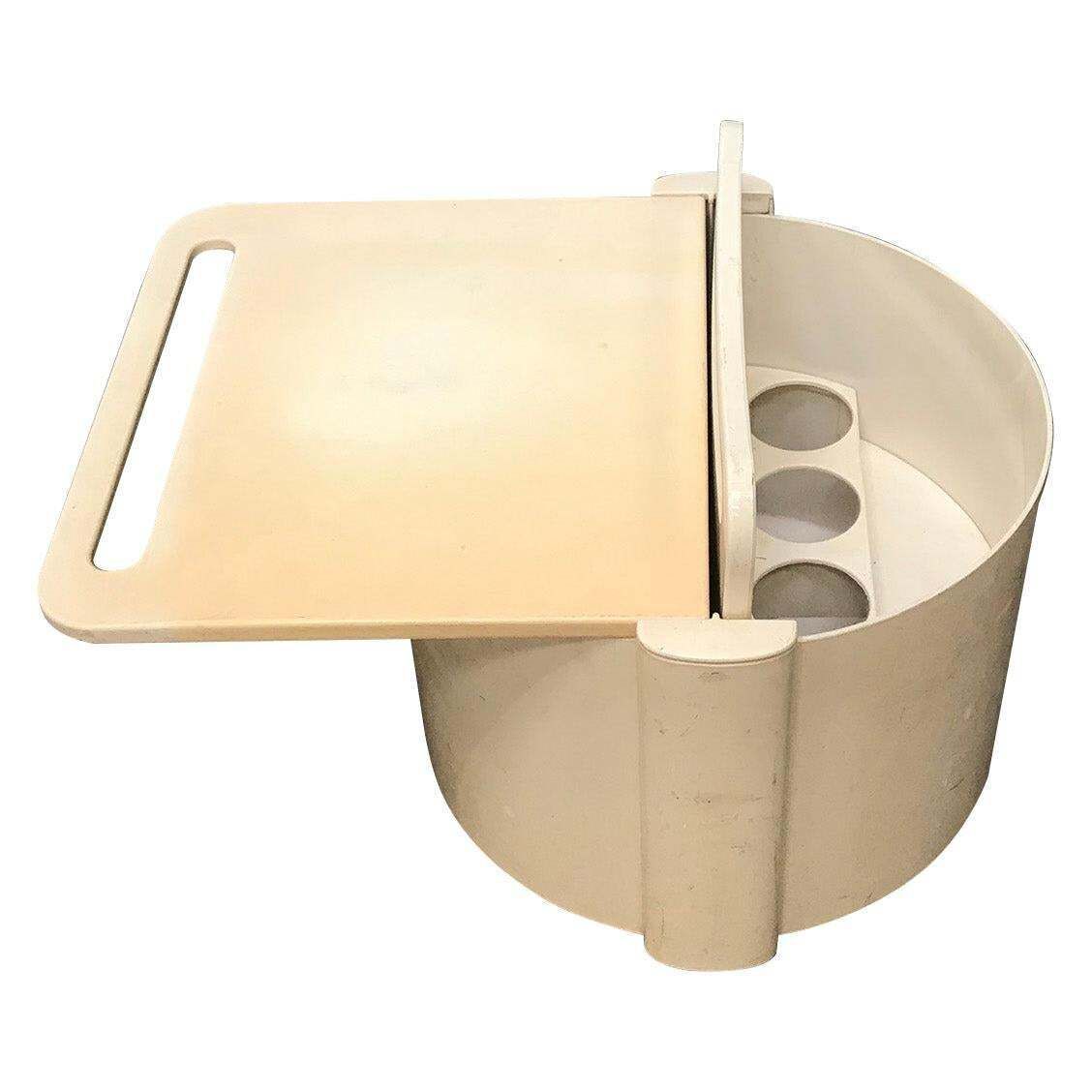 Mobile 1970s Plastic Vintage Space Age Bar In Off White, Circa 1970