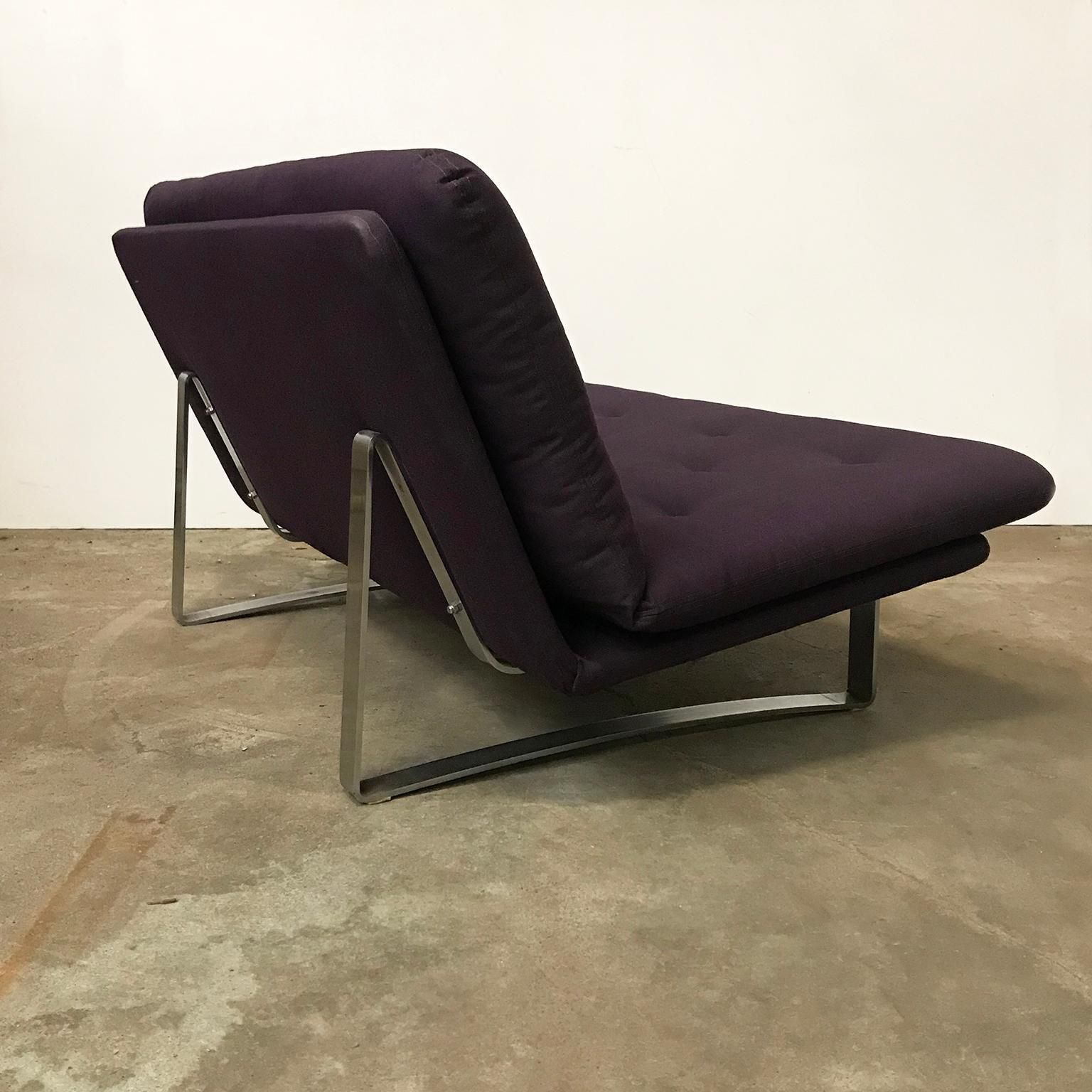 1968, Kho Liang Ie For Artifort, Chrome Base 2 Seat, Redone In Purple Fabric photo Furniture