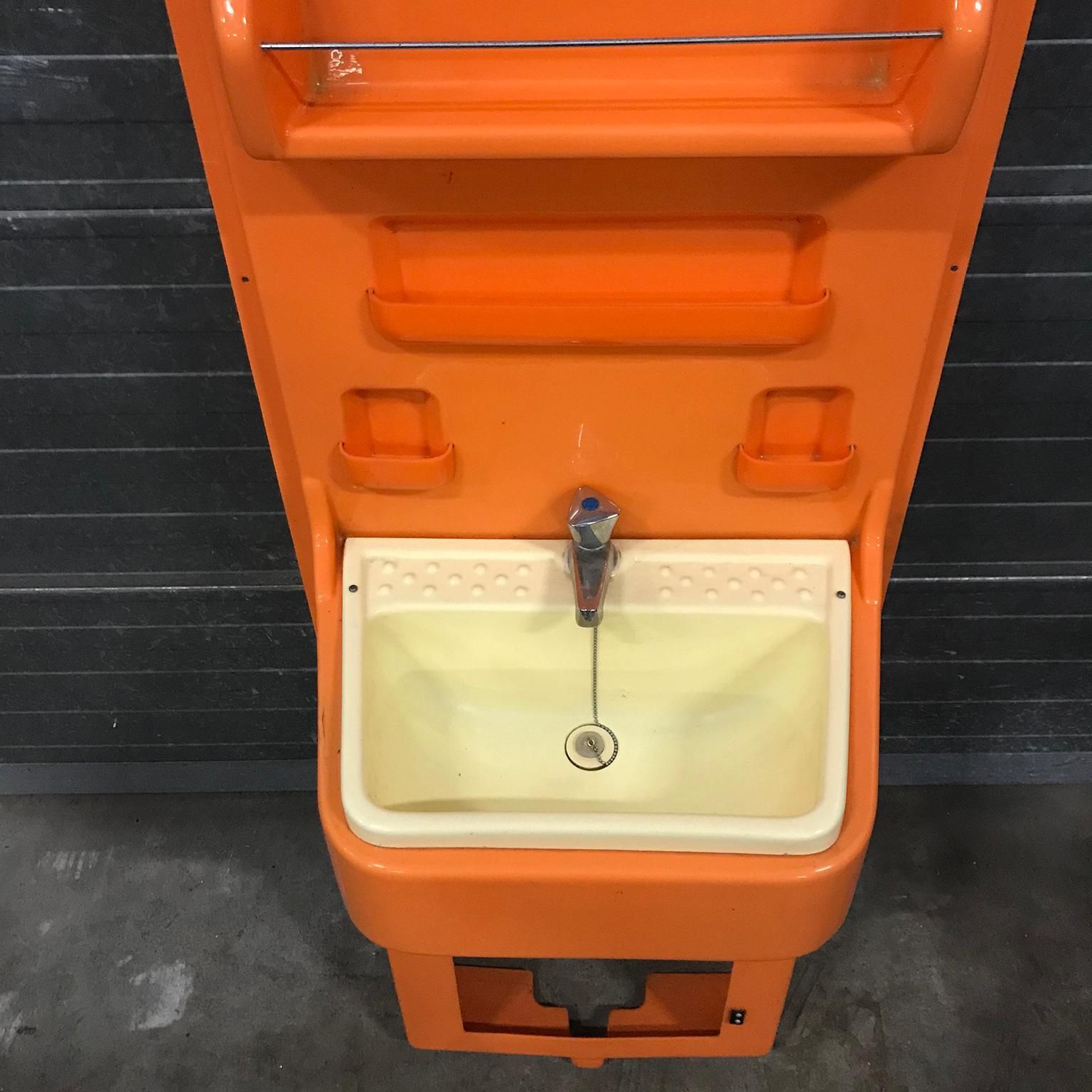 Very Rare, Original 1960s Orange Plastic Washstand By Vidal, Spain photo vinterior