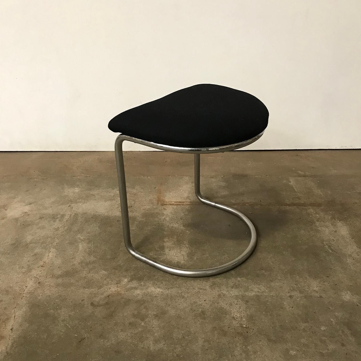 W.H. Gispen For Gispen, For Make Up Tabouret In Chrome And Black, Circa 1930 photo 764.0