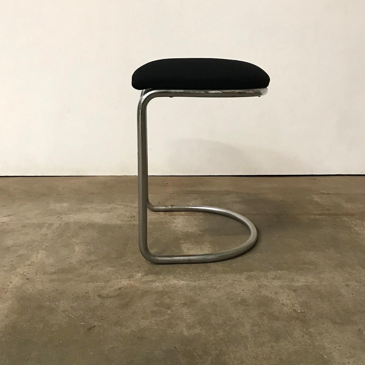 W.H. Gispen For Gispen, For Make Up Tabouret In Chrome And Black, Circa 1930 photo buy