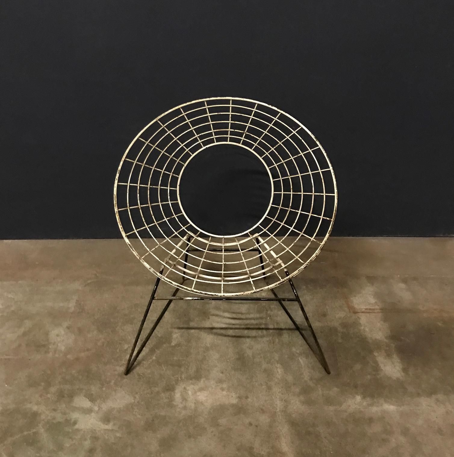 Elegant 1960s Chair In Style Of Ferrari And Hardoy Plus Bertoia, Circa 1960 photo furniture