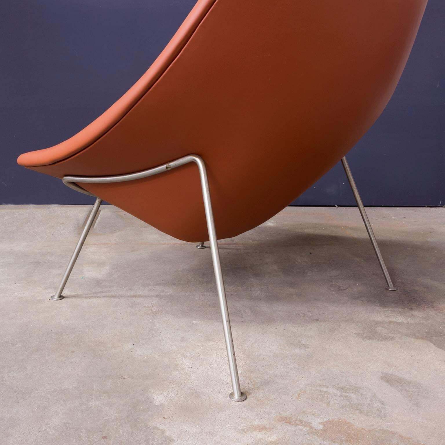 1959, Pierre Paulin, Large Early Oyster, Easy Chair F157 In Brown Leather photo buy