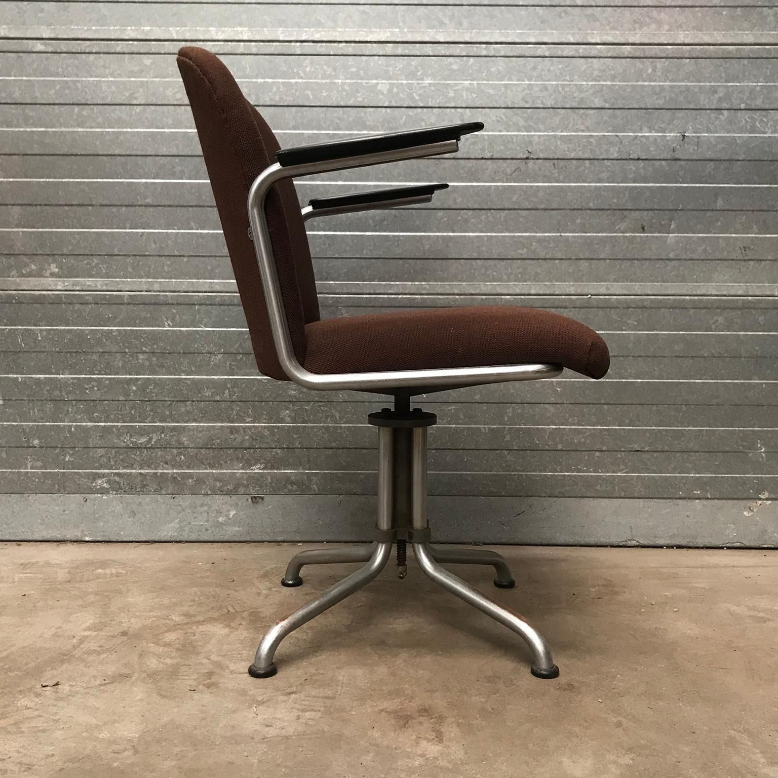 1935, W.H. Gispen By Gispen Culemborg, Office Chair 356, Spear Bakelite Armrests photo for sale