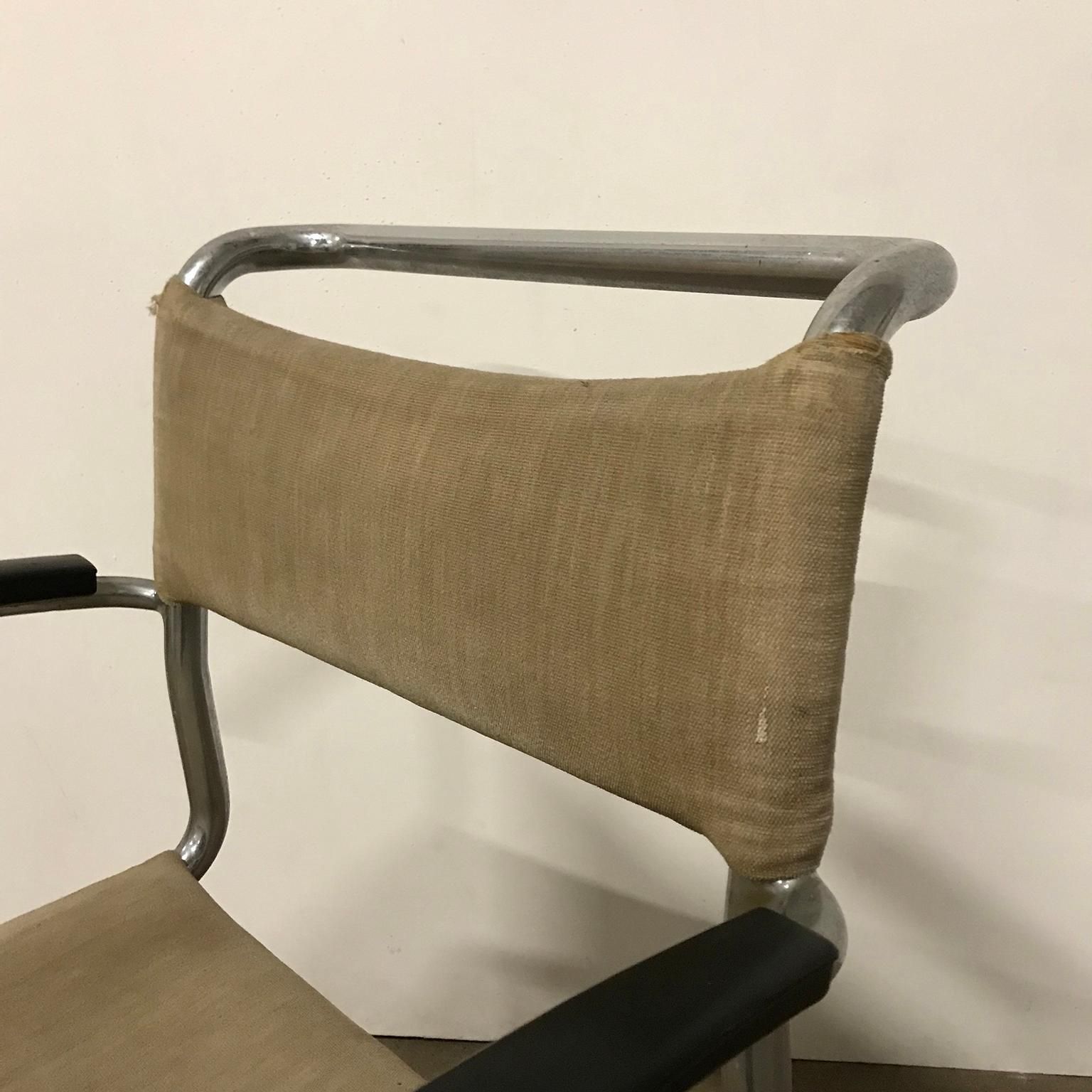 photo vinterior 1930, W.H. Gispen, Original Very Early 204 Chair With Horse Hair Filling