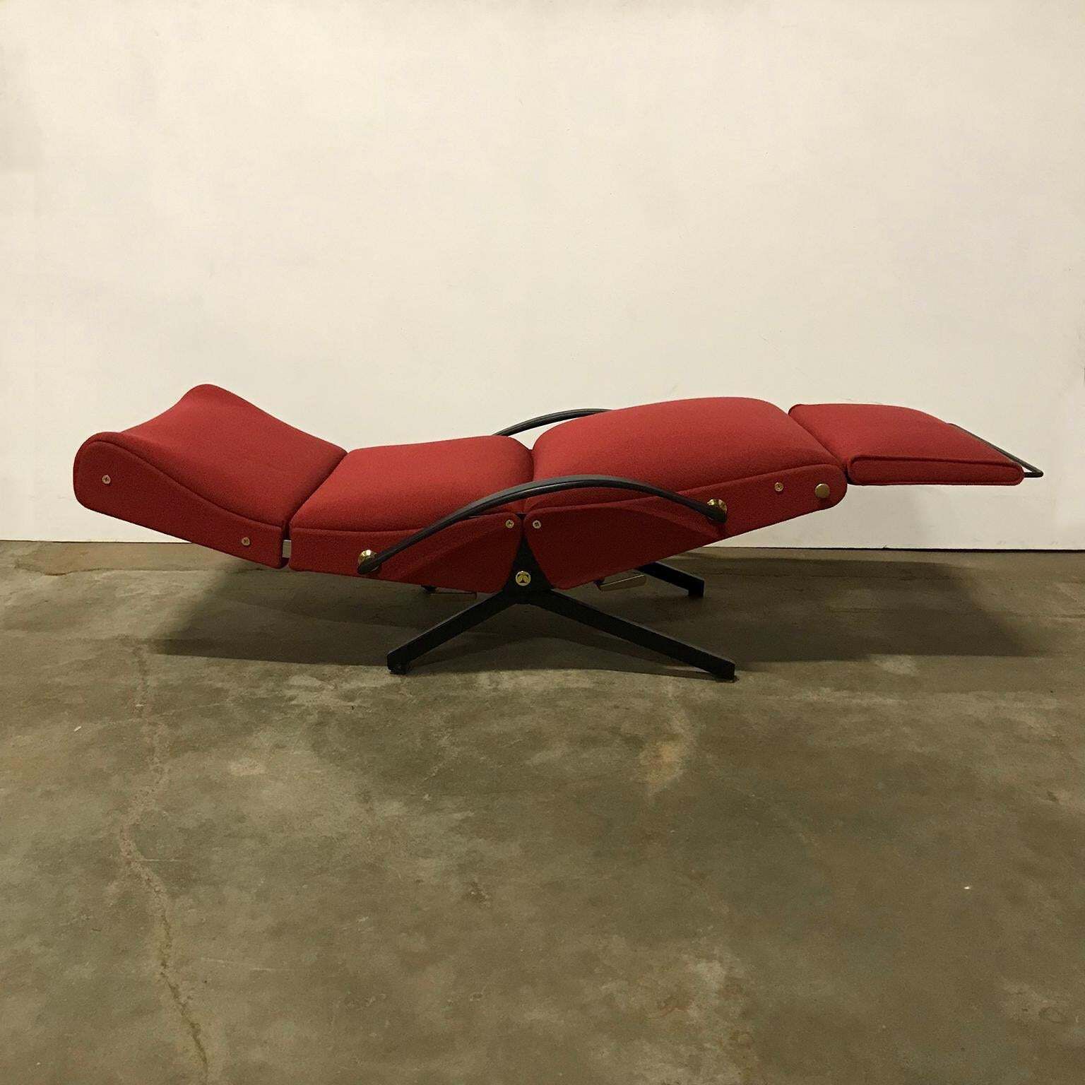 5780.0 1956, Osvaldo Borsani, P40 Adjustable Lounge Chair In Terra Red Fabric photo