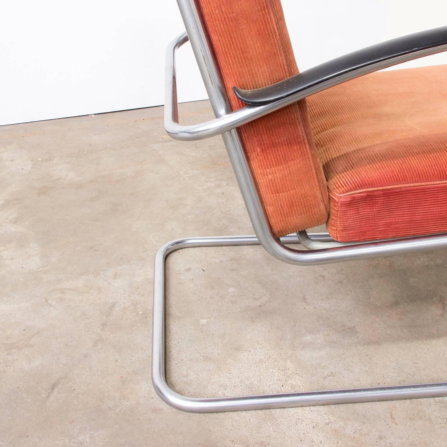 1933, W.H. Gispen For Gispen Culemborg, Easy Chair 409 In Terra Cotta photo vinterior