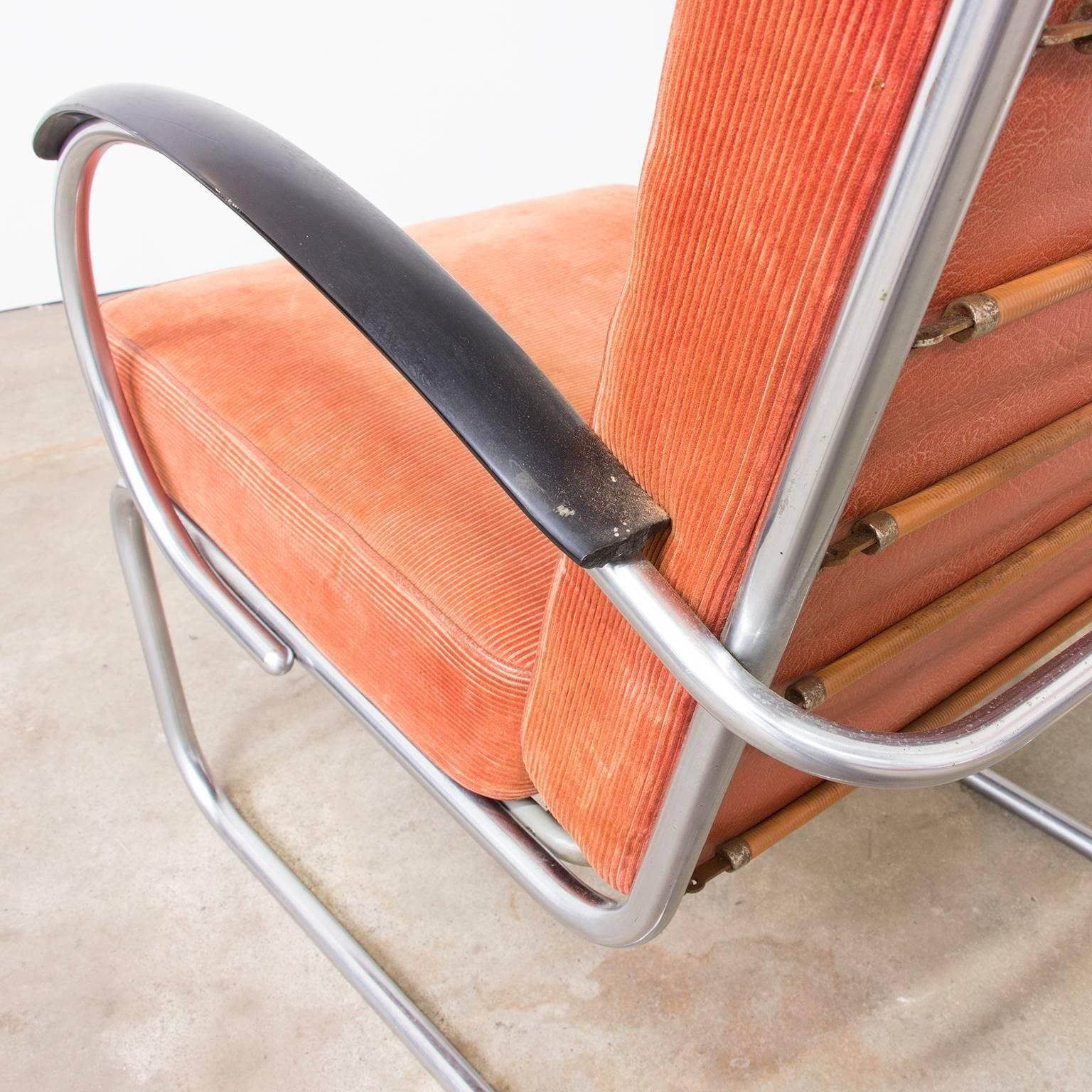 photo for sale 1933, W.H. Gispen For Gispen Culemborg, Easy Chair 409 In Terra Cotta